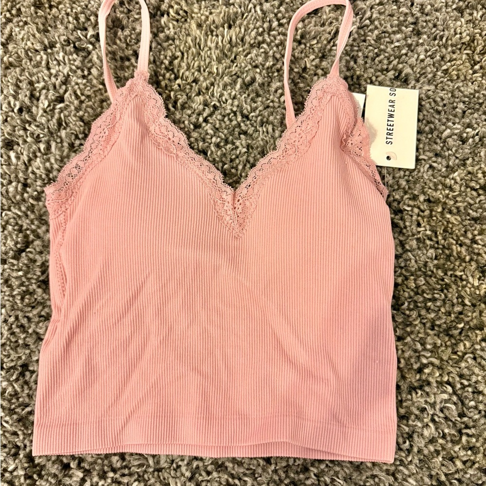 Streetwear Society Pink Lace Trim Chemise
